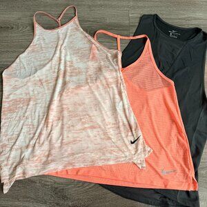 3 Nike Tank Top Workout Athletic Bundle Lot Women Size Medium